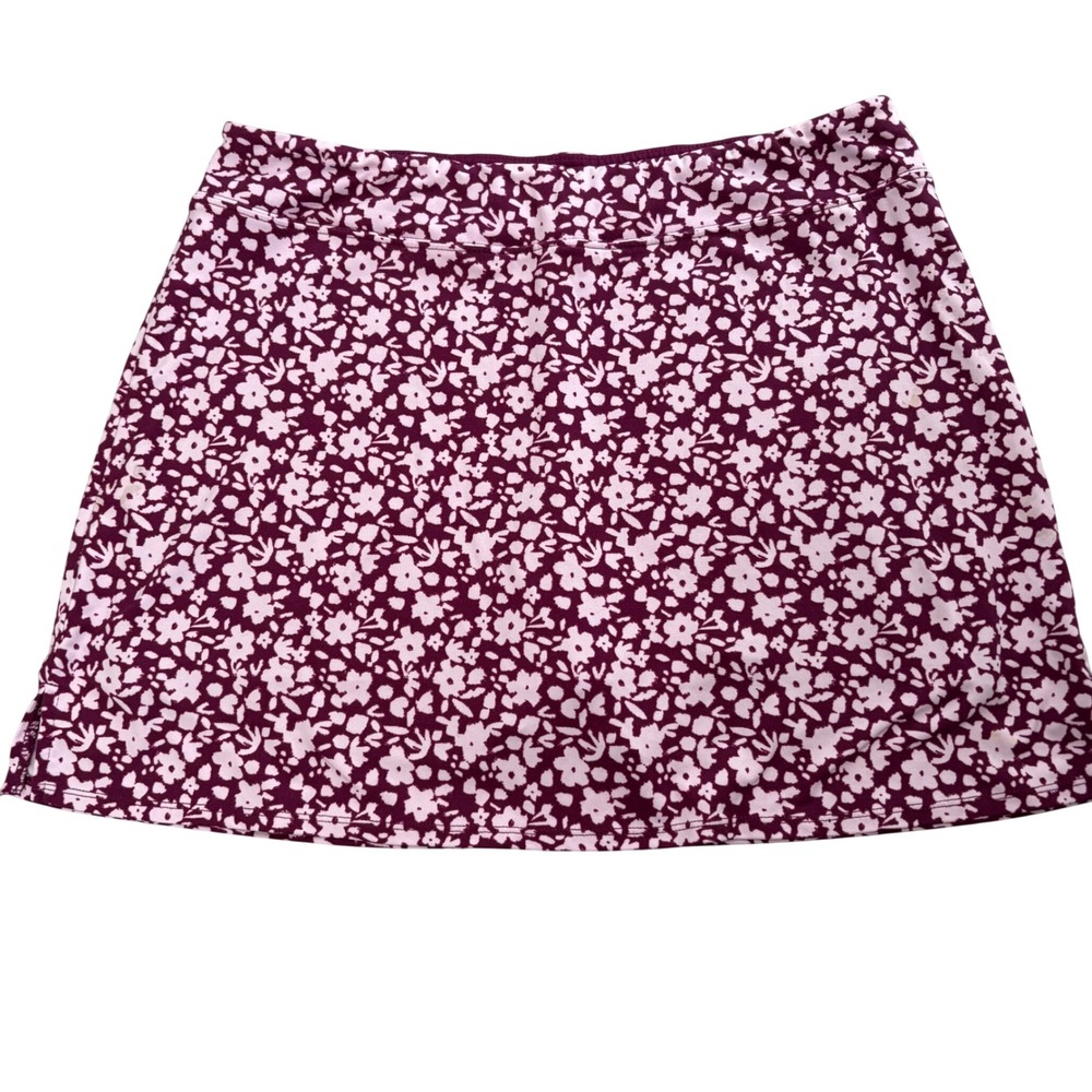 Tranquility by Colorado Clothing Floral Skort Plum Purple White Active Size LG